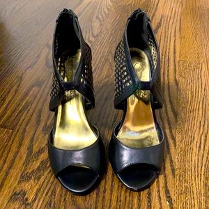 Jessica Simpson Black Open Toe High Heel Size 6